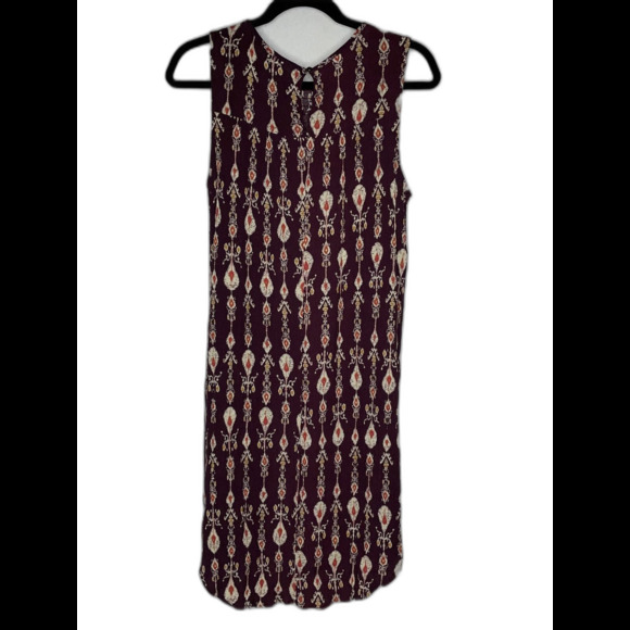 Knox Rose Mini Dress Women's Size M Rayon Burgandy Sleeveless Button up  Boho - Picture 6 of 11